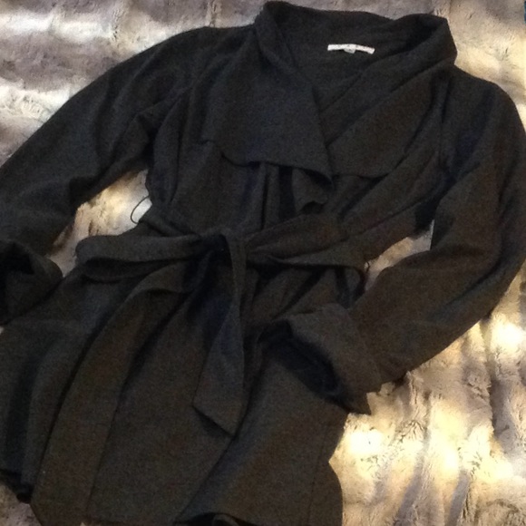 CAbi Jackets & Blazers - CAbi Charcoal LARGE-LS COLLAR JACKET/Belt+pockets